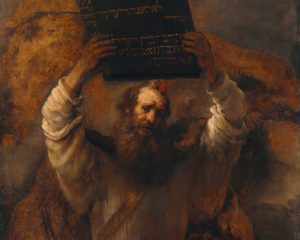 Moses with the Ten Commandments by Rembrandt